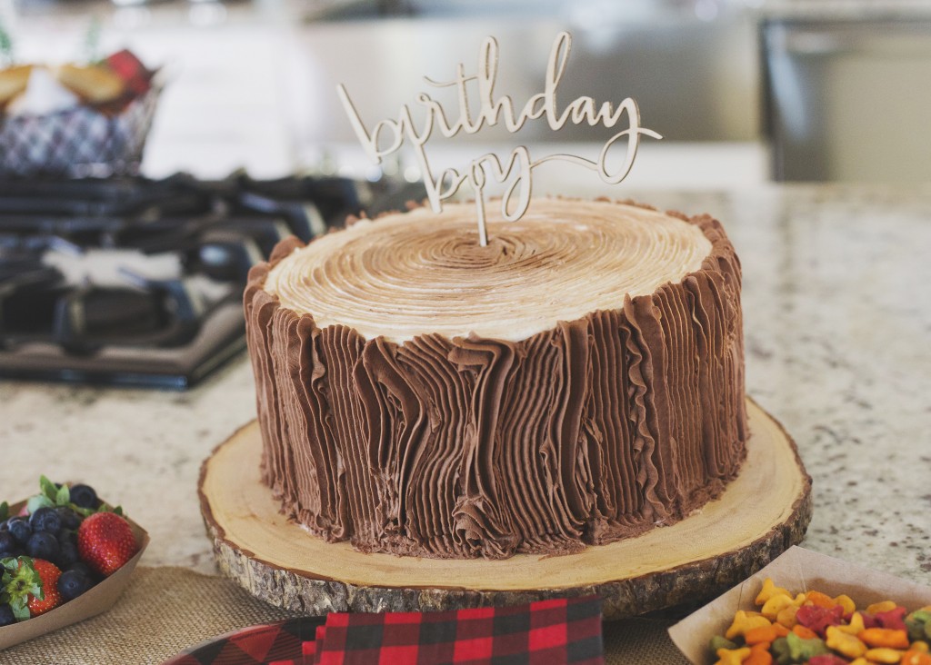 Crew's Second Camping Birthday log cake