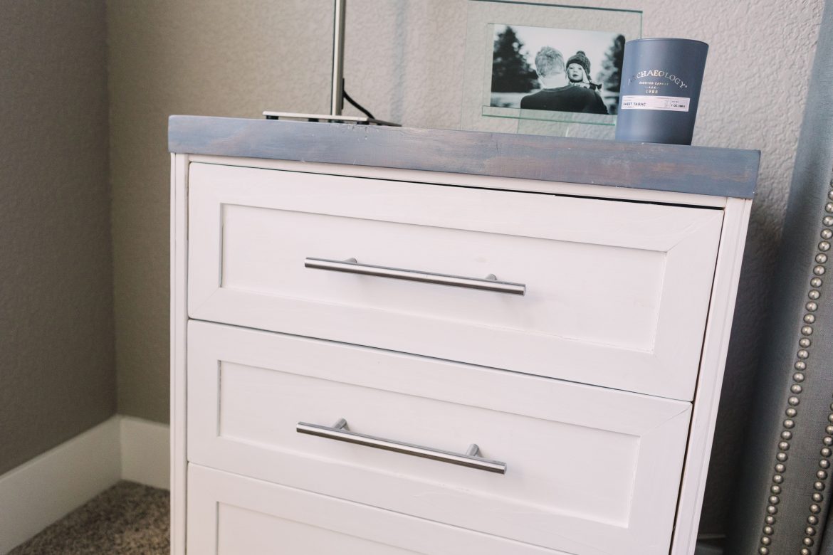 our IKEA Rast Hack bedside tables!